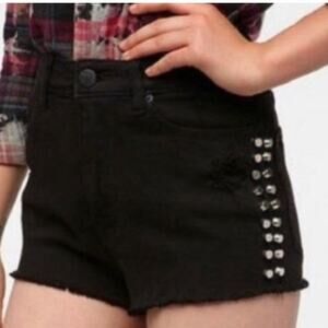 BDG Shorts Women's 28 Black High‑Rise Cheeky Studded Denim Cutoff Edgy Summer